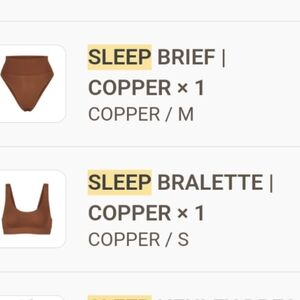 SKIMS sleep brief copper, medium NWOT